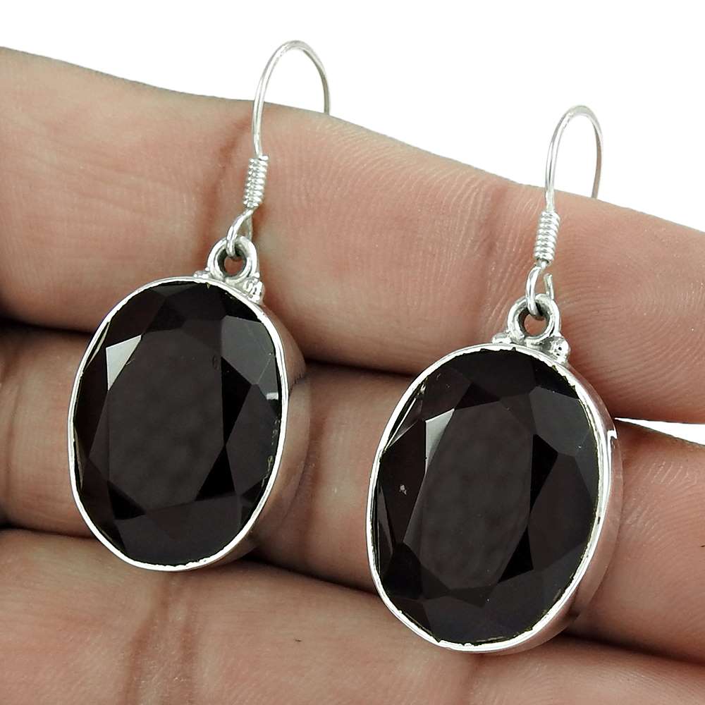 Wedding Gift For Her 925 Silver Natural Garnet Dangle Boho Earrings H57
