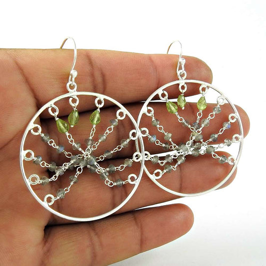 New Style Of 925 Sterling Silver Multi Stone Earrings Hersteller