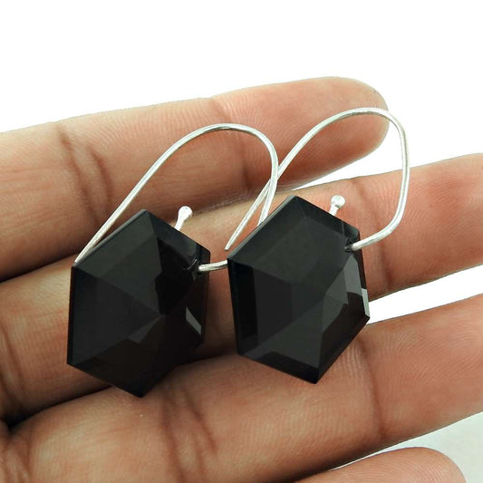 Royal Color 925 Sterling Silver Black Onyx Earrings Al por mayor