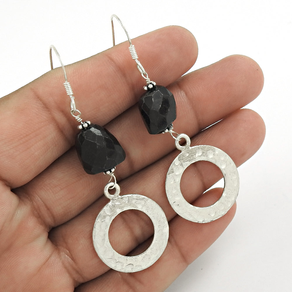 Christmas Gift Natural Onyx Drop/Dangle Earrings 925 Sterling Silver L9