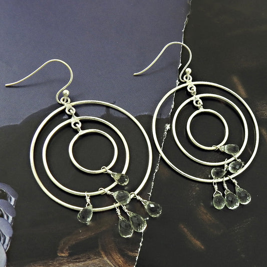 Natural Amethyst 925 Silver Bohemian Christmas Gift Earrings For Girls K7