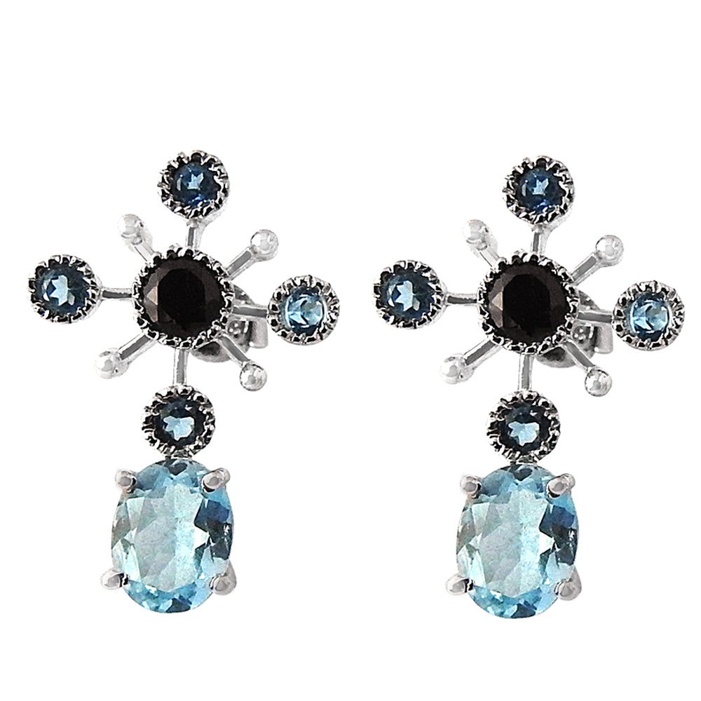 Christmas Gift Natural Garnet Gemstone Stud Boho Earrings 925 Silver K1