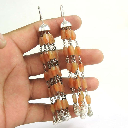 Big Natural Top 925 Sterling Silver Aventurine Earrings Lieferant