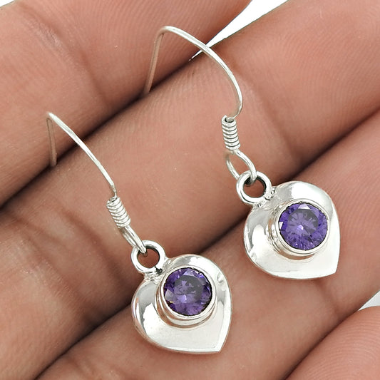 Natural Cubic Zirconia 925 Silver Drop/Dangle Tribal Earrings For Women O18