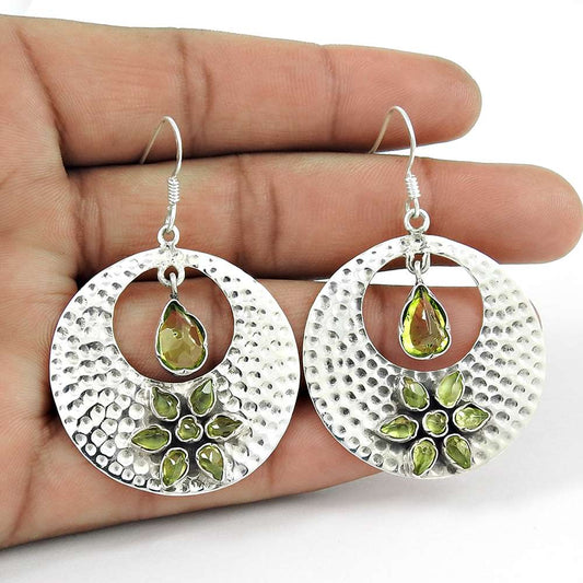 Amazing Design Sterling Silver Peridot Earrings Al por mayor