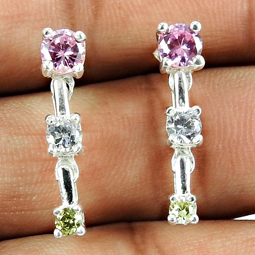 Summer Beauty CZ Earrings Indian Sterling Silver Jewellery