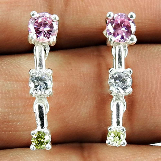 Party Wear CZ Earrings 925 Sterling Silver Antique Jewellery