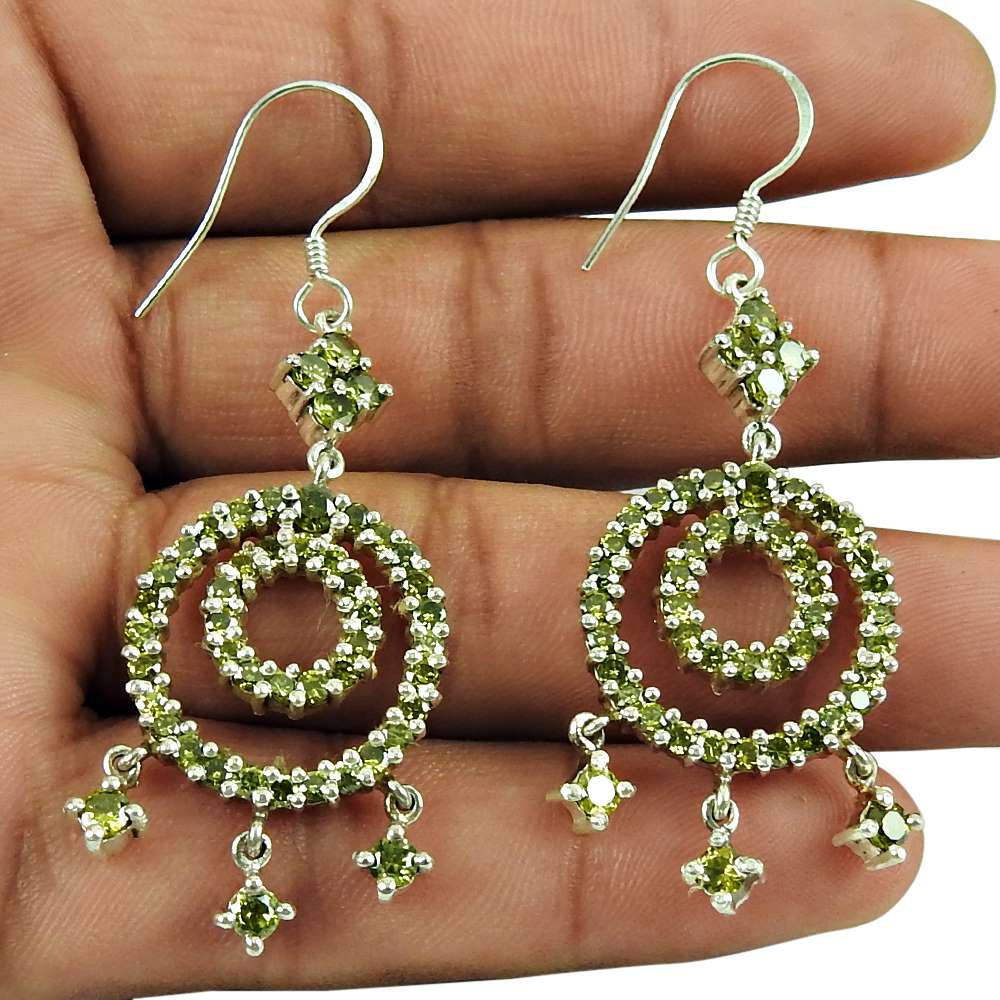 Trendy Lemon CZ Earrings 925 Sterling Silver Jewellery