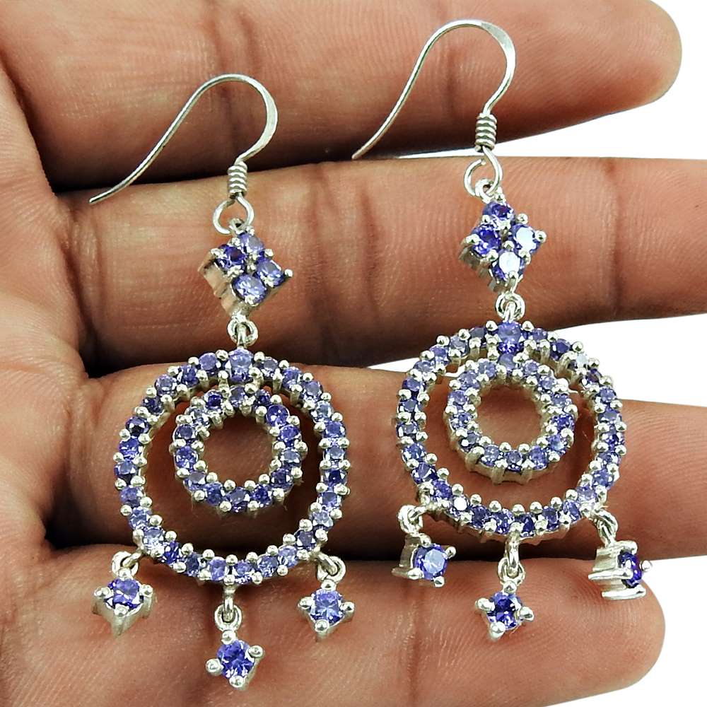 Beautiful Amethyst CZ Earrings 925 Silver Jewellery