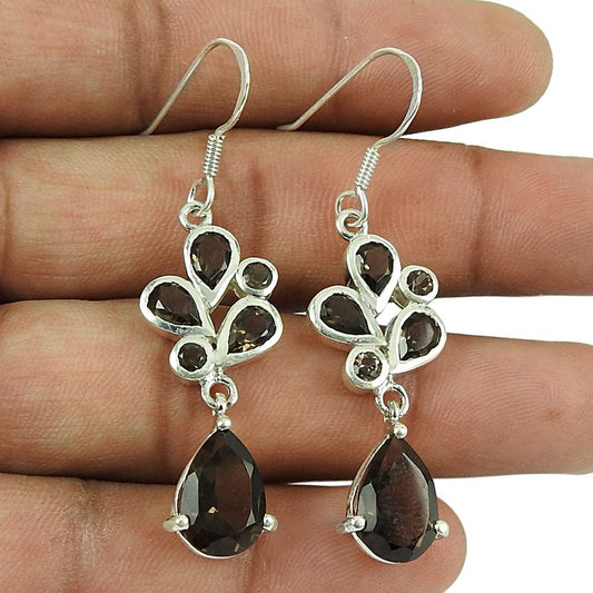 Lovely 925 Sterling Silver Garnet Gemstone Earrings