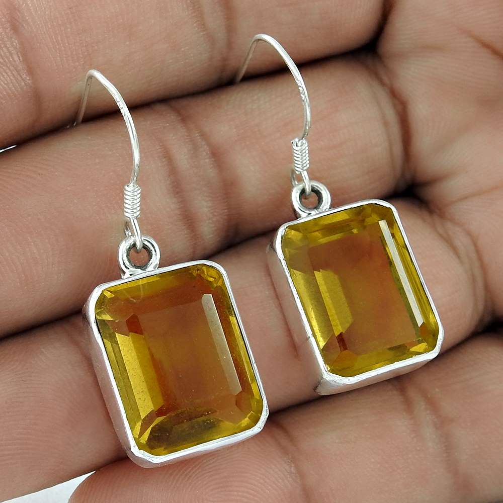 925 Sterling Silver Jewellery Beautiful Glass Gemstone Earrings