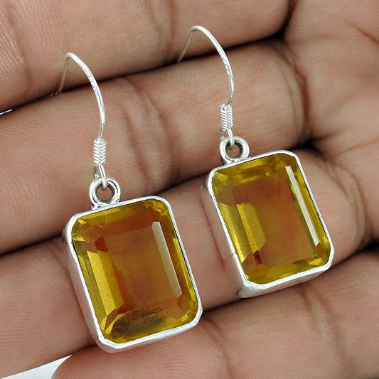 925 Sterling Silver Jewellery Beautiful Glass Gemstone Earrings