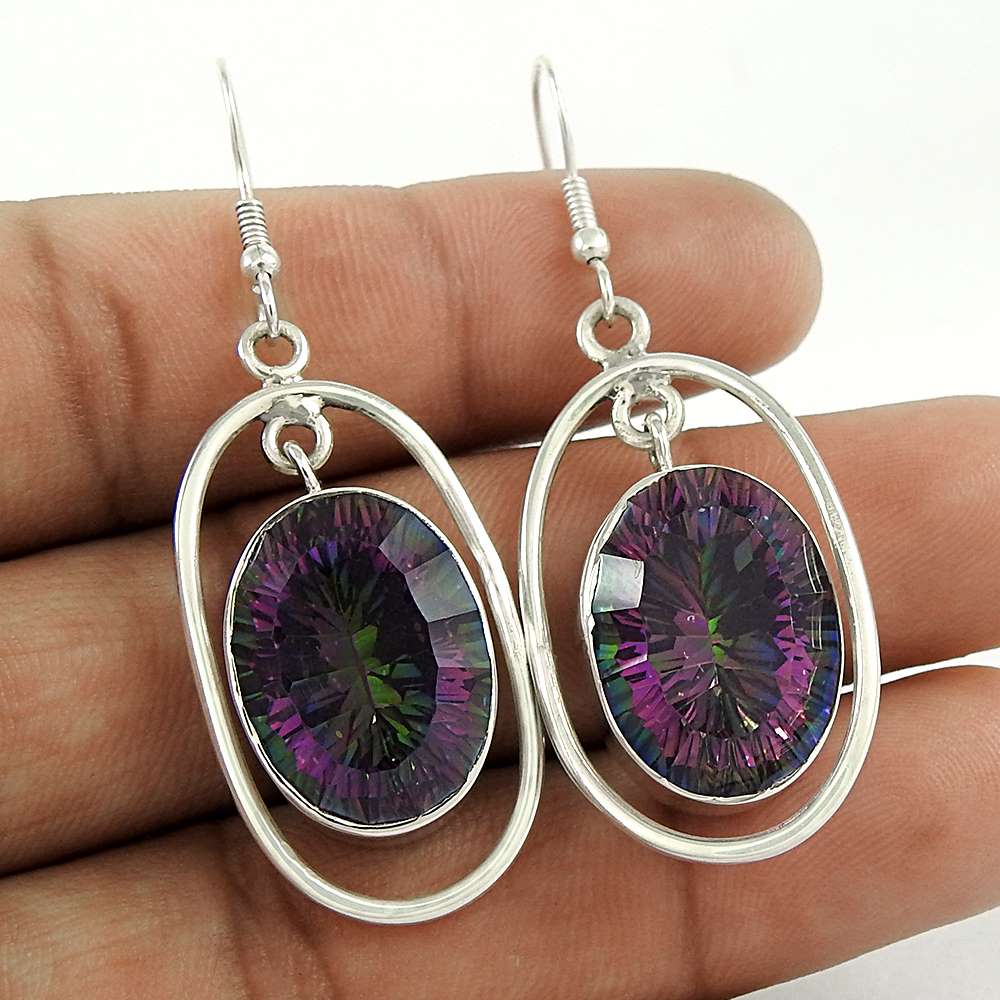 Sterling Silver Fashion Jewellery Fashion Mystic Topaz Gemstone Earrings