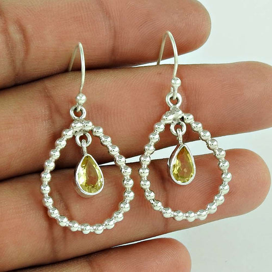 Sterling Silver Fashion Jewellery Fashion Citrine Gemstone Earrings