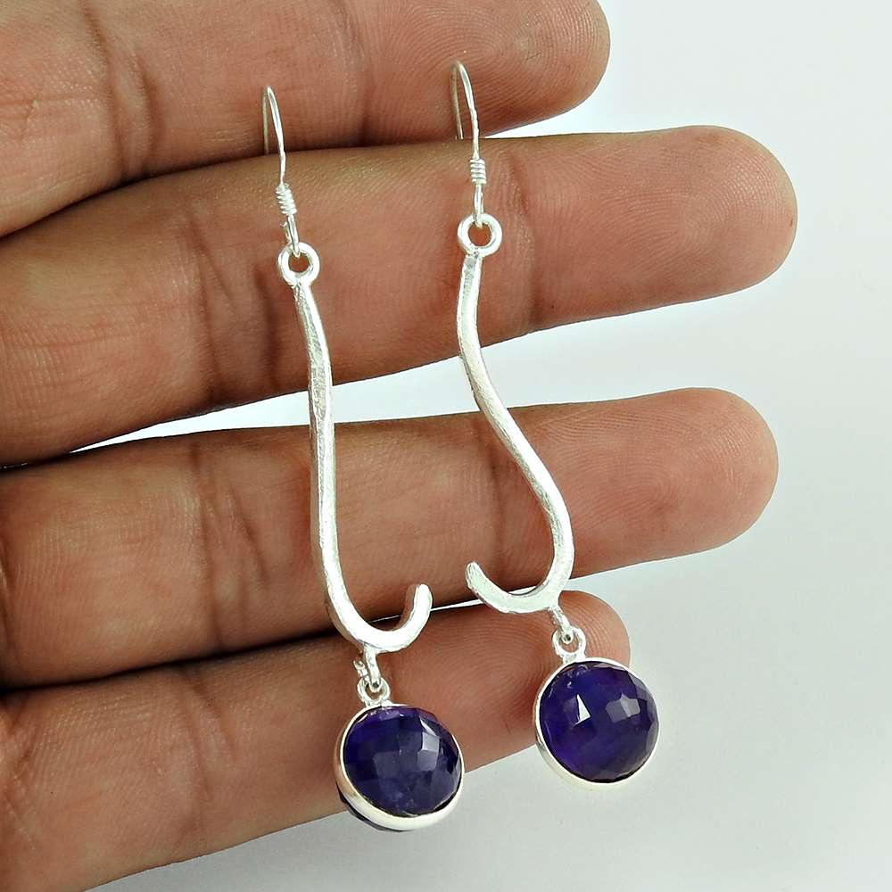 Sterling Silver Jewellery Fashion Amethyst Gemstone Earrings Fabricante