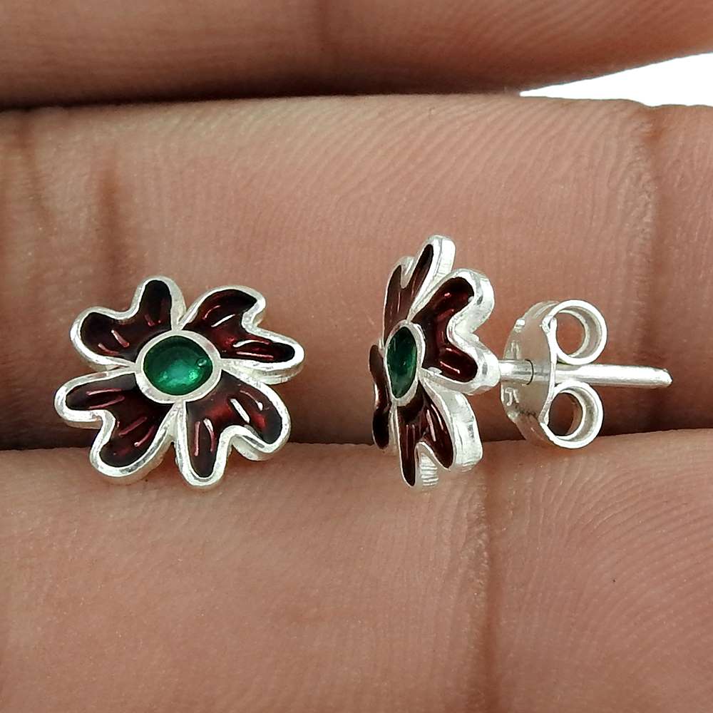 Passionate Love 925 Sterling Silver Enamel Earrings Exporter India