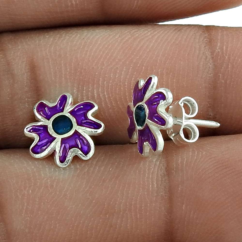 Paradise Lantern 925 Sterling Silver Enamel Earrings Wholesale Price