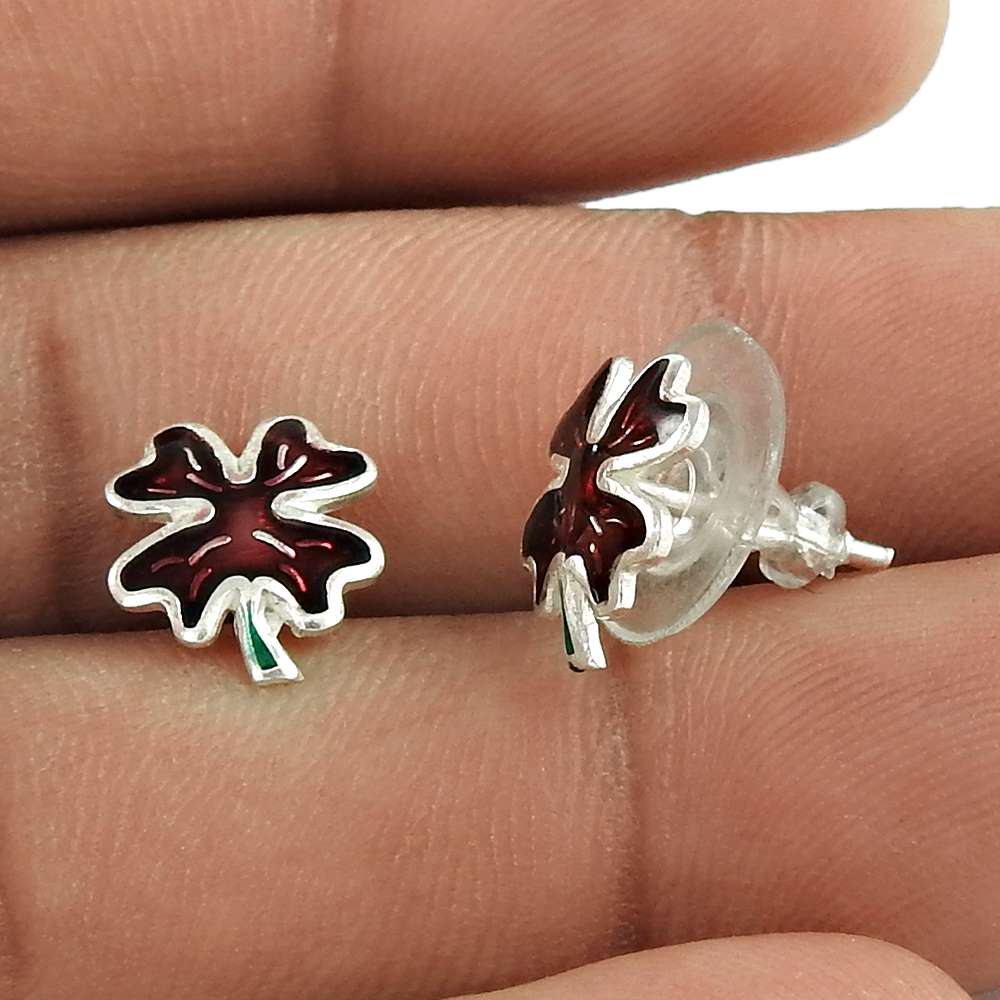 Top Quality African 925 Sterling Silver Enamel Earrings Wholesaling