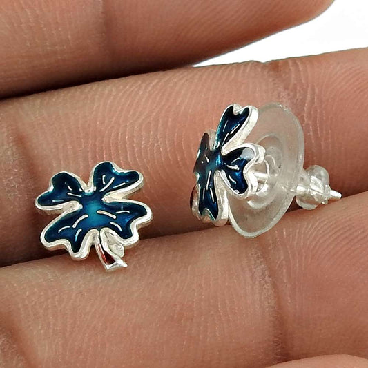 Great 925 Sterling Silver Enamel Earrings Al por mayor