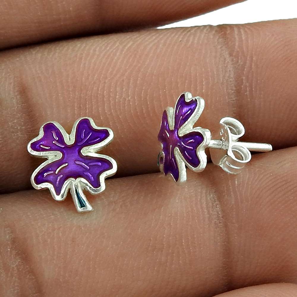 Excellent 925 Sterling Silver Enamel Earrings Mayorista