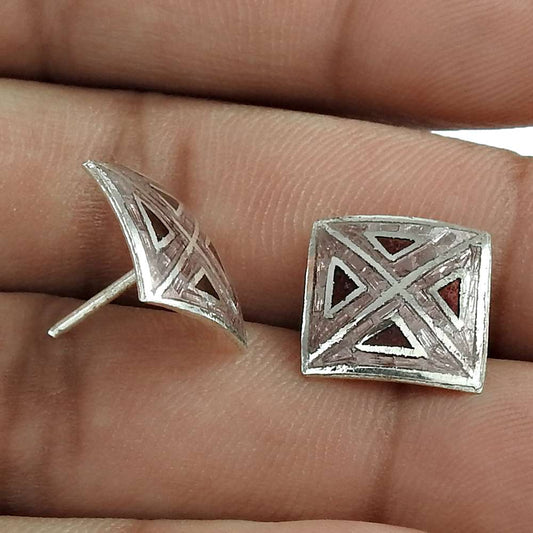 Classy 925 Sterling Silver Handmade Stud Earrings Manufacturer