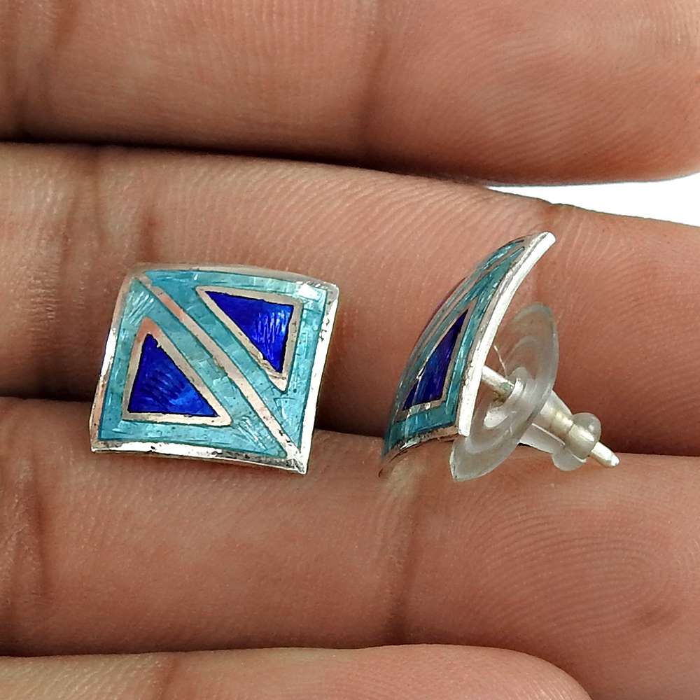 Gorgeous 925 Sterling Silver Handmade Stud Earrings Wholesaling