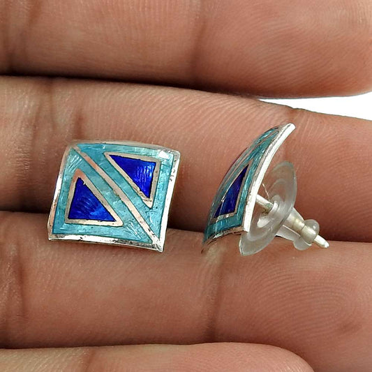 Gorgeous 925 Sterling Silver Handmade Stud Earrings Wholesaling