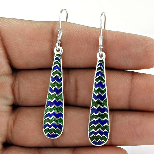 Lavender Dreams Inlay 925 Sterling Silver Earrings Proveedor
