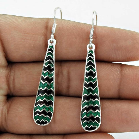Ethnic Design Inlay 925 Sterling Silver Earrings Hersteller