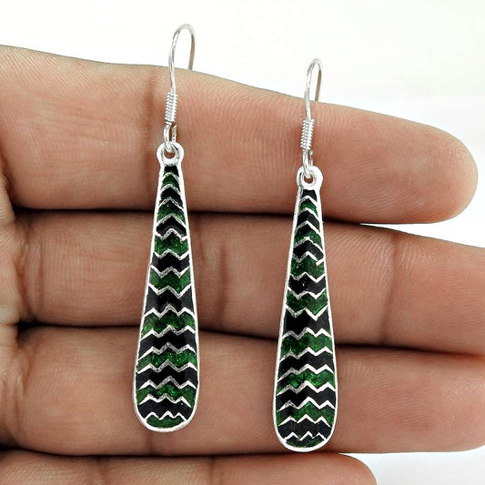 Fetching Inlay 925 Sterling Silver Earrings Wholesale