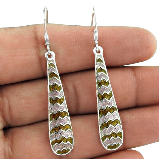 Huge Modern Style Inlay 925 Sterling Silver Earrings Supplier