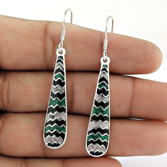 Lively Inlay 925 Sterling Silver Earrings Exporter