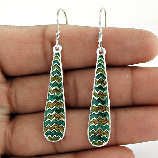 Secret Design Inlay 925 Sterling Silver Earrings Wholesaling