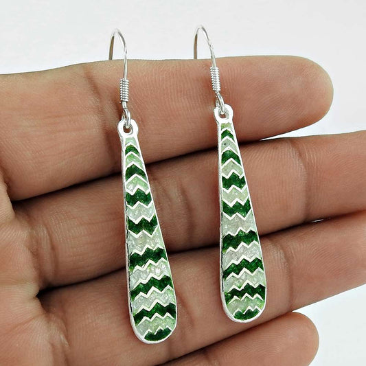 Antique Look Inlay 925 Sterling Silver Earrings Wholesale