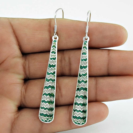 Big Amazing Inlay 925 Sterling Silver Earrings De gros