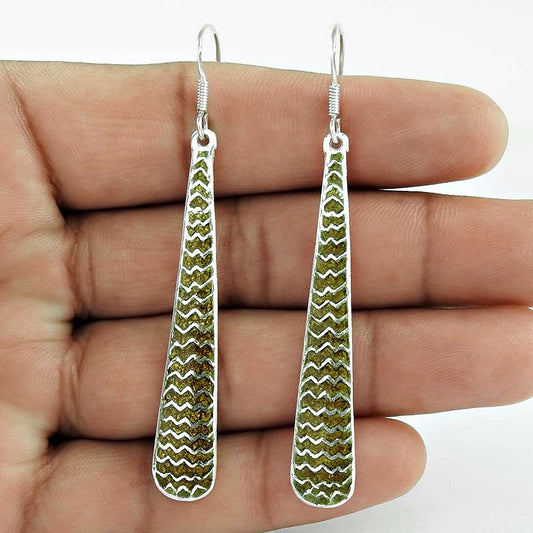 Classy Design Inlay 925 Sterling Silver Earrings Grossiste