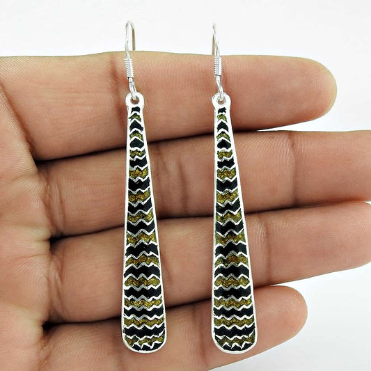 First Sight Inlay 925 Sterling Silver Earrings Großhandel