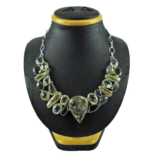 Woman Gift Natural Turtella Agate Gemstone 925 Sterling Silver Necklace W3
