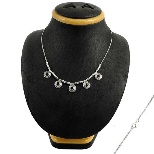 Woman Gift Cluster Necklace 925 Sterling Silver Natural Garnet Gemstone H4