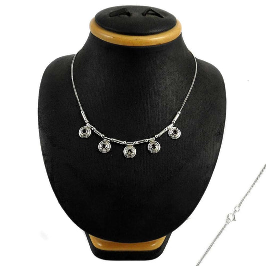Woman Gift 925 Silver Natural Smoky Quartz Gemstone Cluster Necklace I4