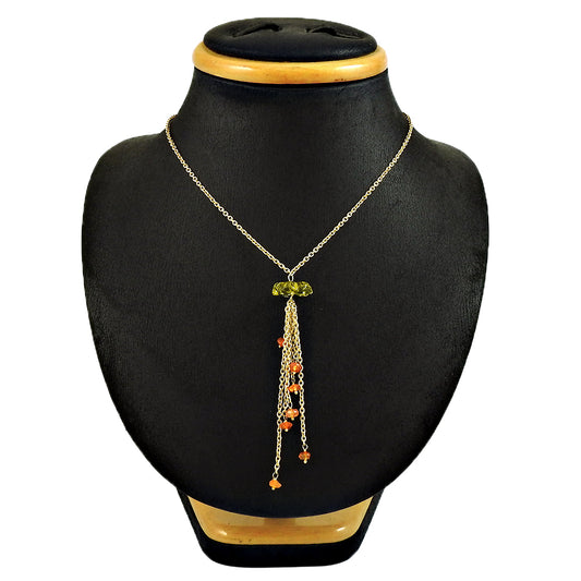 Natural Carnelian Gemstone Beaded Necklace 925 Sterling Silver Christmas Gift C1