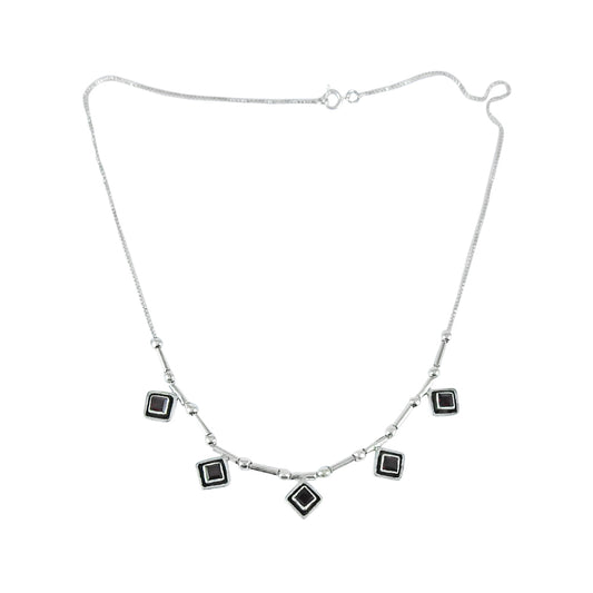 Christmas Gift 925 Sterling Silver Natural Garnet Gemstone Boho Necklace G4