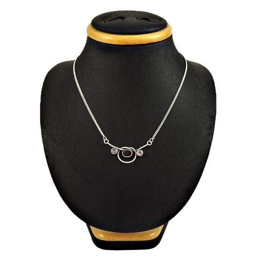 Natural Garnet Gemstone Statement Christmas Gift Necklace 925 Sterling Silver H4