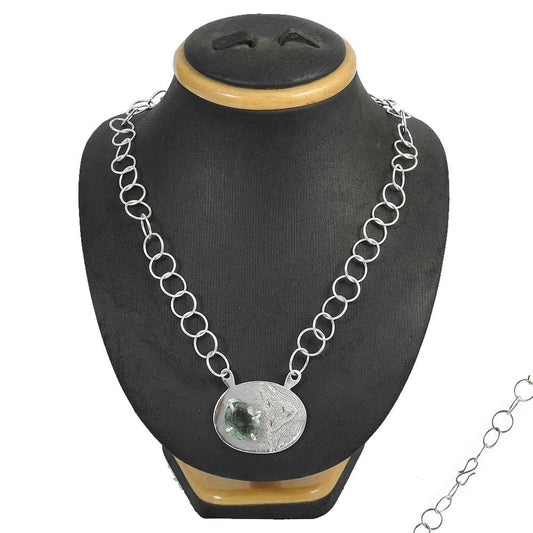 Anniversary Gift For Her Natural Apatite Cluster Boho Necklace 925 Silver U30