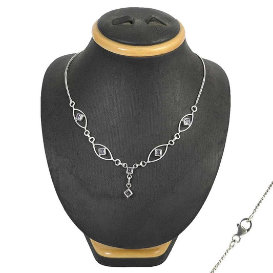 Natural Amethyst Gemstone Cluster Bohemian Necklace 925 Sterling Silver L1