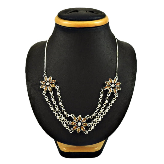 Natural Cubic Zirconia Gemstone Christmas Gift Necklace 925 Sterling Silver S4