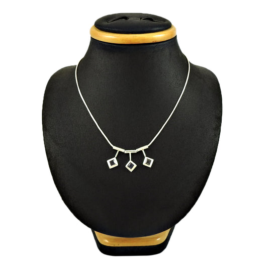 Natural Iolite Gemstone Christmas Gift Necklace 925 Sterling Silver For Girls U4