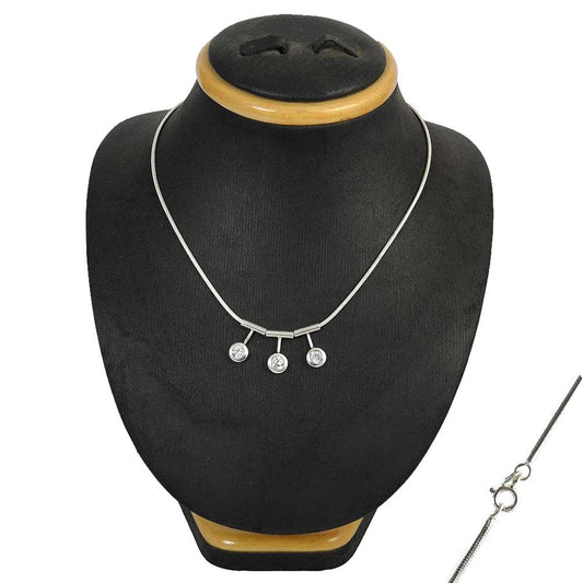 Natural Cubic Zirconia Cluster Vintage Necklace 925 Silver For Women K14