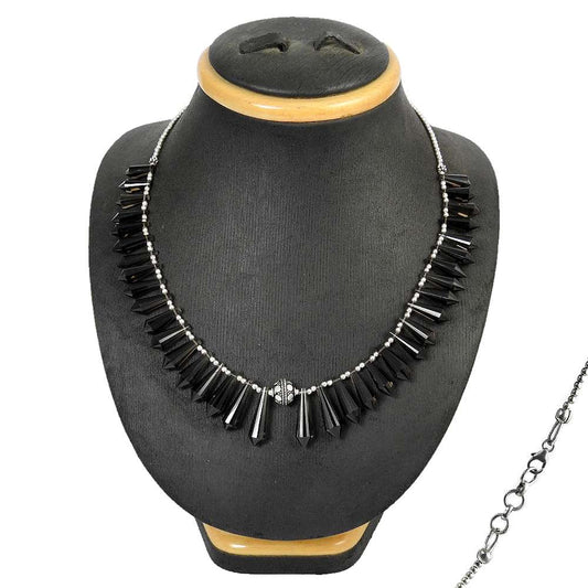 Woman Gift Natural Smoky Quartz Cluster Necklace 925 Silver G13