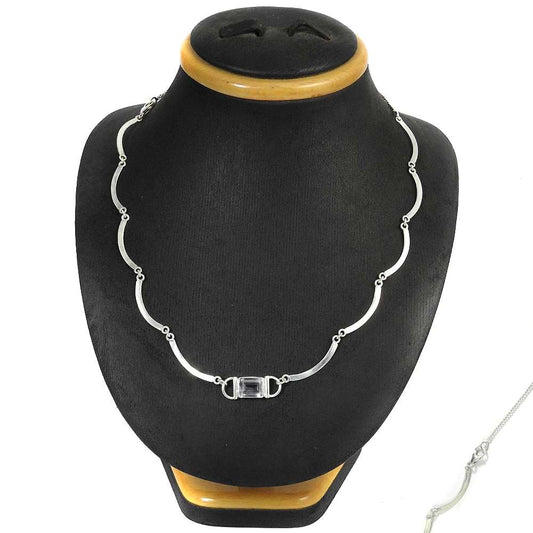 Natural Amethyst Gemstone 925 Silver Cluster Ethnic Necklace For Women D9